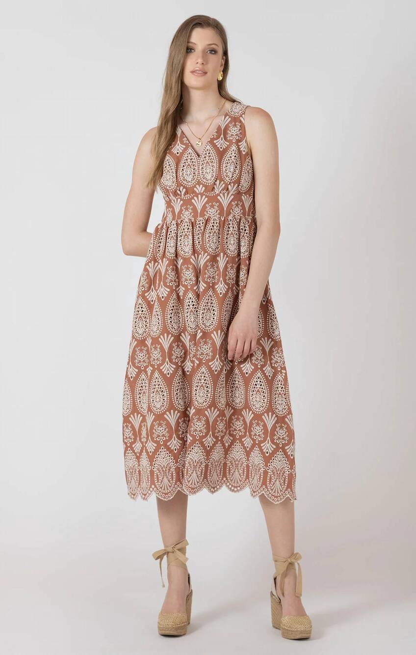NEW DEX desert bloom dress in sand/beige